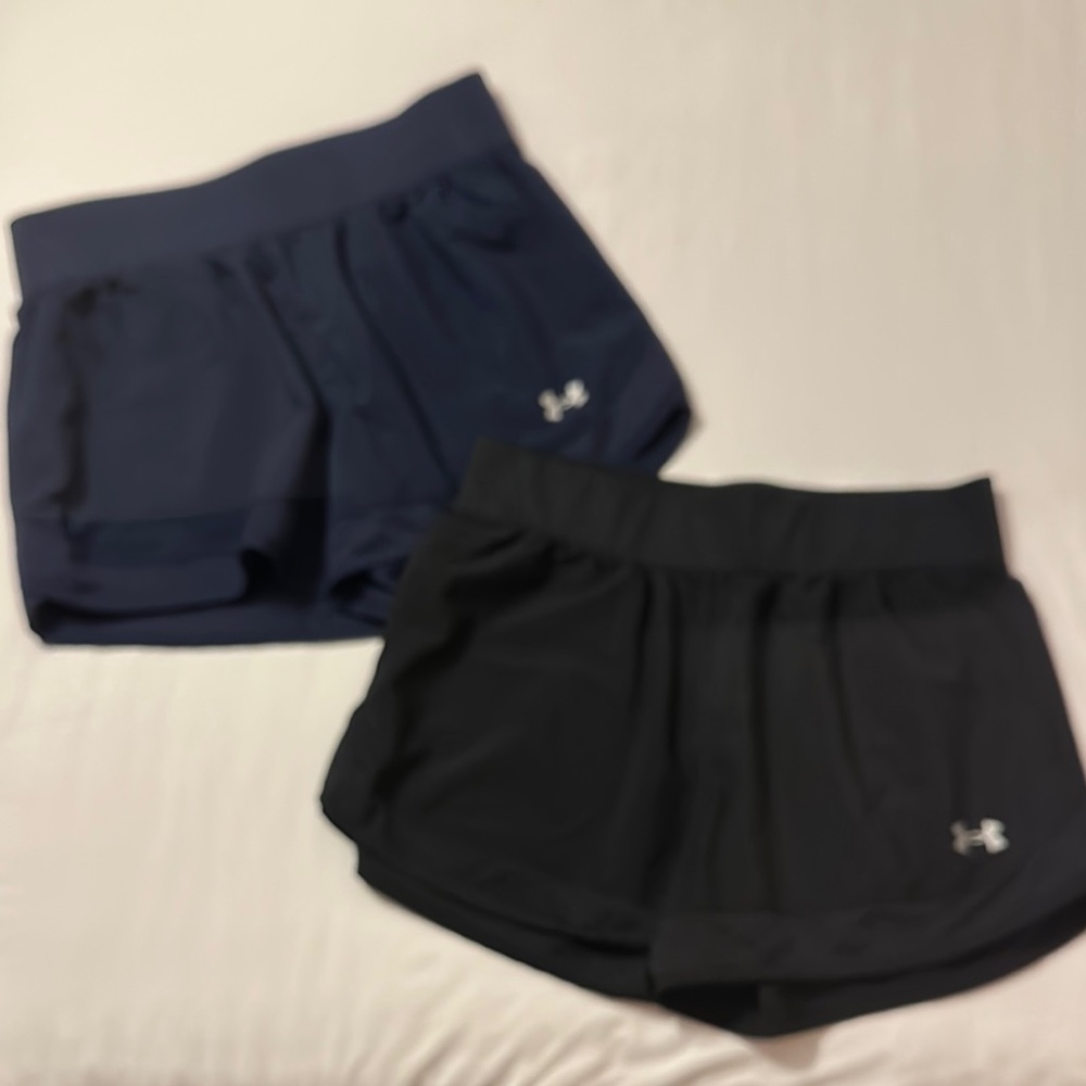 Under Armour Athletic Shorts Black and Blue Performance Wear